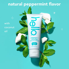 hello Antiplaque and Whitening Fluoride Free Toothpaste - Natural Peppermint - 5oz